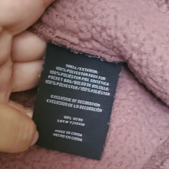 32 Degrees Pink Teddy Jacket Plush Velvet-Like - Picture 4 of 6